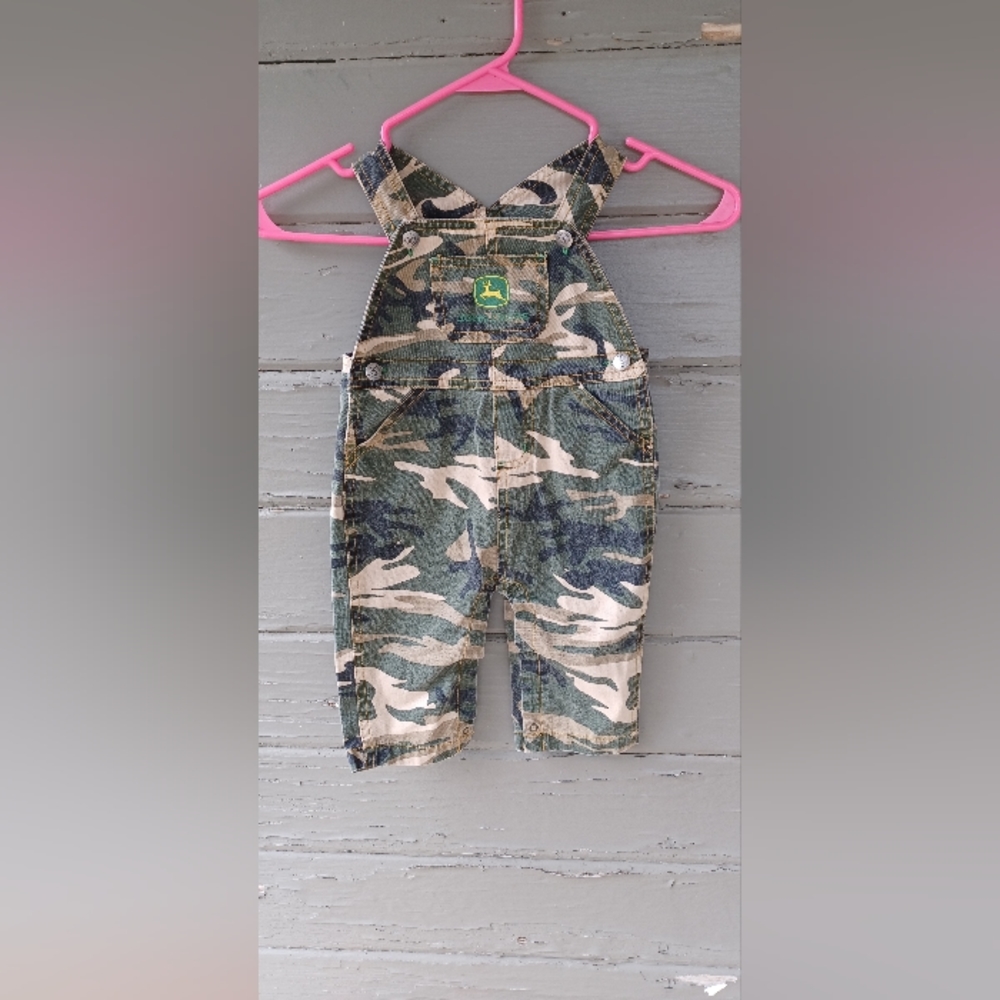 John Deere Overalls Camo Bib Pants Boy Girl Toddler 6-9 Months